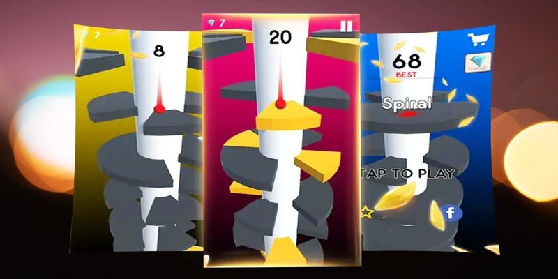 Jeux de réflexion comme Helix Jump